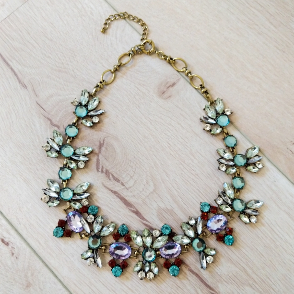 Green and Purple Statement Necklace